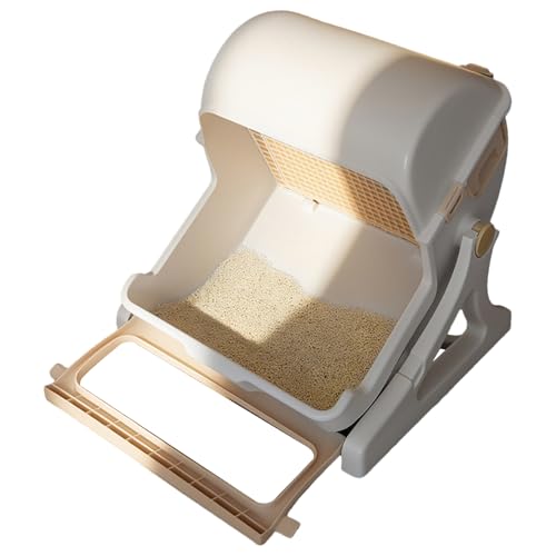 Automatische Katzenklo - Halbselbstreinigende Katzentoilette Mit Geruchskontrolle Und Sicherheitssystem Für Mehrere Katzen Und Offener Bauweise Für Schrank Wohnung Reise Innenbereich