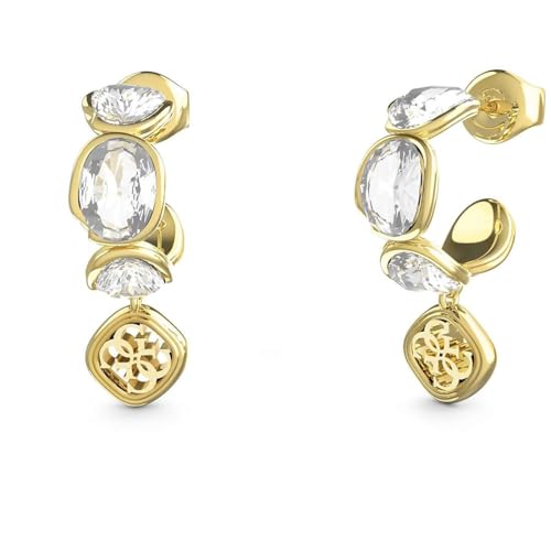 Guess Damen-Ohrringe Creolen Multi Crystals Goldfarben JUBE05571JWYGT U