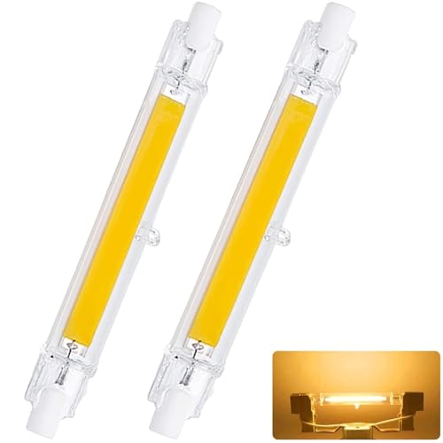 SUOPDH R7S LED 118mm Dimmbar Warmweiß 3000K 2000LM 20W LED Lampen COB Glühbirne Ersatz für 200W J118mm Halogenstab 360 Abstrahlwinkel AC 220-240V Kein Flackern 2er Pack