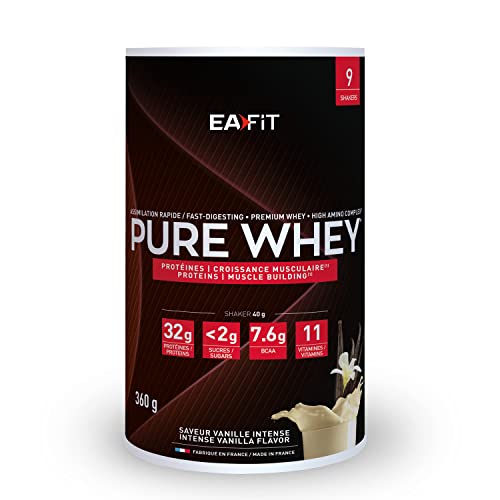 Eafit Whey Protein Pulver Vanille 360g Premium Molkenproteine für Muskelaufbau Protein Isolate Eiweißpulver Proteinpräparate EAFIT