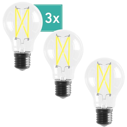 Oktaplex 3er Set E27 Glühbirne LED warmweiß 2700K Leuchtmittel 806lm 3 8W Glühlampe entspricht 60W - Effizienzklasse A
