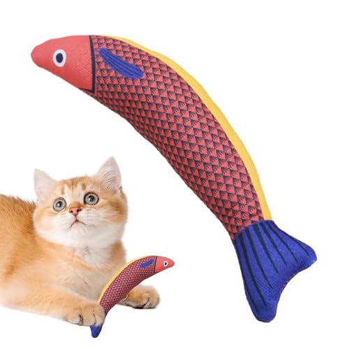 Huvqianu Katzenspielzeug für den Innenbereich Katzenminze Saury Fisch Plüsch-Bissspielzeug 21 6 x 8 9 cm interaktives Katzenminze-Knisterspielzeug für Katzen aller Rassen perfekte Spielzeit