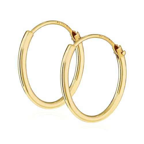 NKlaus PAAR HERREN Creolen ECHT GOLD 333er Ohrring Ohrschmuck Ohrhänger 15 mm 3752