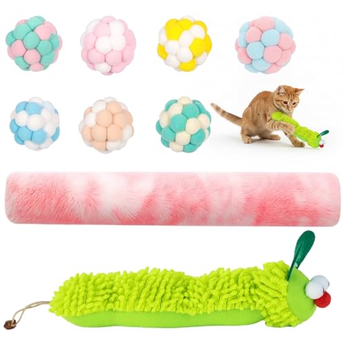 STAVHERT Katzenminze Spielzeug Katzenspielzeug Selbstbeschäftigung 4er Set Kuscheltier Für Katzen Katzenspielzeug Ball Minzkissen Für Katzen