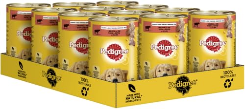 PEDIGREE Adult Nassfutter für Hunde mit Rindfleisch in Gelee 12 x 1200g