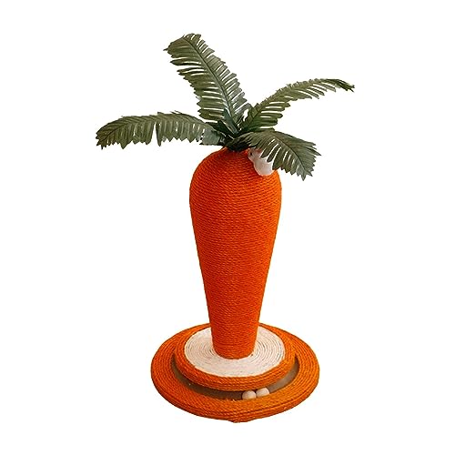 Gralara Karotten Katzenkratzbaum Sisal Schleifkralle Katzenbaum Möbelschutz Haustier interaktives Spielzeug Katzenkratzer für kleine Drehteller 30x30x43cm