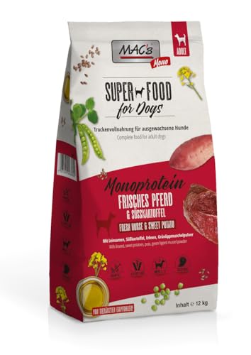 Mac s Dog Trockenfutter für Hunde Monoprothee Geschmack Pferd und Süßkartoffel 12 kg