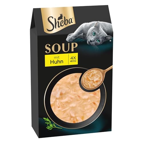 SHEBA Soup Adult Katzen-Nassfutter Portionsbeutel mit Huhn 10 x 4 x 40g 40er Pack