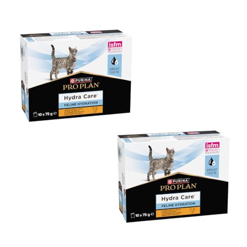 Purina PRO PLAN Hydra Care Katze Doppelpack 2 x 10 x 75 g Ergänzungsfuttermittel für ausgewachsene Katzen Kann dabei helfen die Wasseraufnahme zu erhöhen Im Frischebeutel