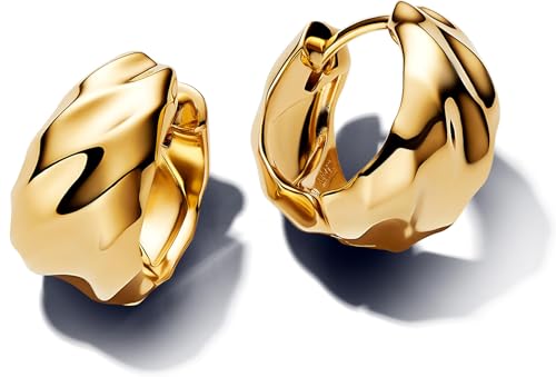 Pandora Essence Gewellte Creolen-Ohrringe aus 14 Karat Vergoldetem Sterling Silber 263874C00