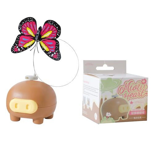 Generisch Interactive Fluttering Butterfly Cat Toys Funny Butterfly Battery Operated Indoor Playing Teaser Interactive Pet Toys for Boredom Indoor Exercise