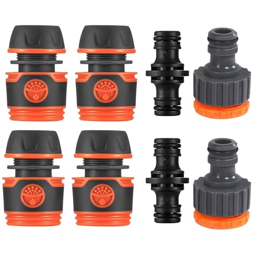Ahuananhu 8 Stück Gartenschlauch Anschluss Set Schlauchverbinder 1 2 Zoll Schnellkupplungen und Adapter Kompatibel mit Wasserhahn und Gartenschlauch
