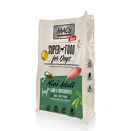 Mac s Dog Hundefutter Mono Mini Lamm Trockenfutter 3kg glutenfrei getreidefrei