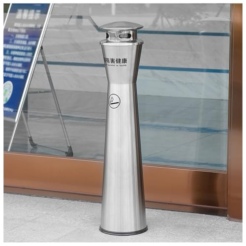 LADECNERHT Zigarettenstummel-Sammler Standaschenbecher Für Den Außenbereich Mit Inneneimer Großer Fassungsvermögen Edelstahl-Mülleimer Standaschenbecher Für Terrasse Garten Movable