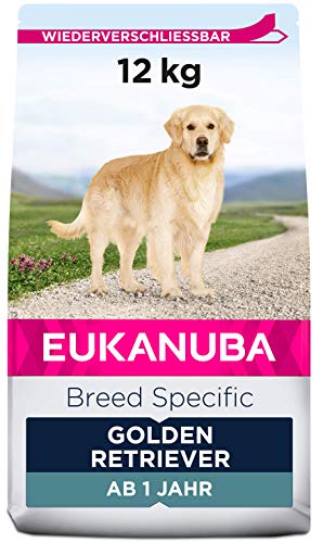 Eukanuba Breed Specific Golden Retriever Trockenfutter - optimal auf die Rasse abgestimmtes Premium Hundefutter mit Huhn 12 kg