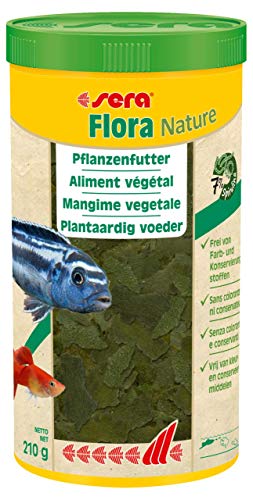 sera Flora Nature 1000 ml Pflanzenfutter aus Flocken mit ballaststoff- carotinoidreichen Inhaltsstoffen Flockenfutter fürs Aquarium Fischfutter mit hoher Futterverwertbarkeit somit weniger Algen