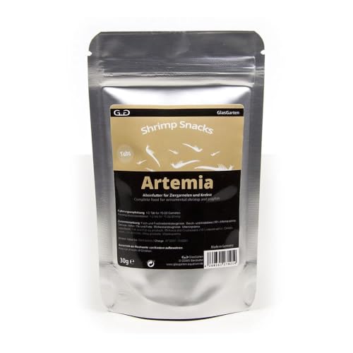 GlasGarten Shrimp Snacks Artemia 30g relativ schneller Zerfall kein Futterstress Ergänzungsfutter mit proteinreichen Weich- und Krebstieren mit wichtigen Vitaminen Mineralien