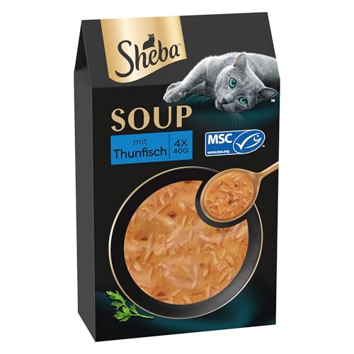 SHEBA Soup Adult Katzen-Nassfutter Portionsbeutel mit Thunfisch 10 x 4 x 40g 40er Pack