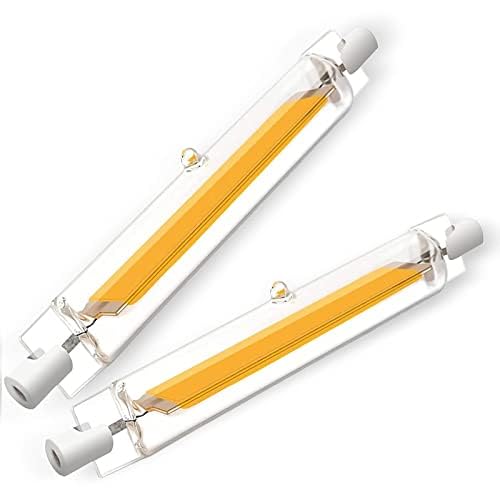 ZJZG R7S LED 78mm Dimmbar 10W R7S 78mm Ersatz für 100W Halogen Leuchtmittel Leuchtmittel LED Stab Warmweiß 3000K 1000LM Kein Flackern 360 Abstrahlwinkel 2er Pack