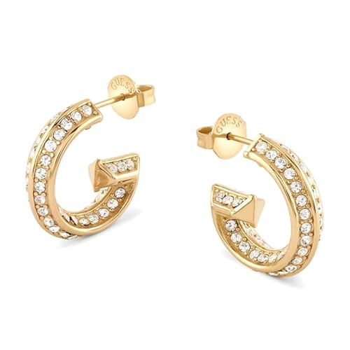Guess Damen-Ohrringe Creolen G Pave Goldfarben JUBE05444JWYGT U