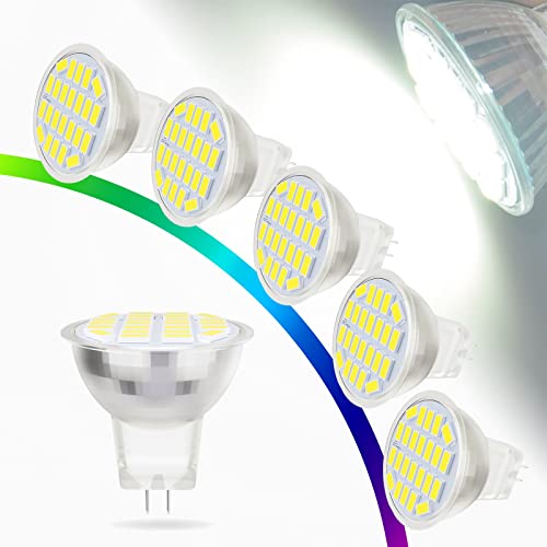 BVCL MR11 GU4 LED 3W Lampe GU4-Glühbirnen 30W Halogen scheinwerfer Glühbirne äquivalent AC DC 10-30V 300LM nicht dimmbar 6er-Pack Color Cool White 6000K