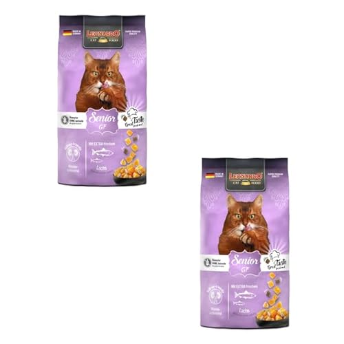 Leonardo Senior GF Doppelpack 2 x 300 g Trockenfutter für ausgewachsene ältere Katzen ab dem 10. Lebensjahr Mit extra frischem Lachs Rezeptur ohne Getreide