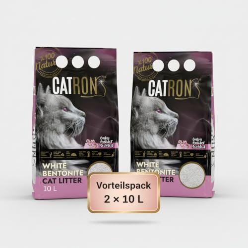 Vorteilspack 2 10 L Catron klumpende Baby Powder hochwertige Streu Starke Klumpenbildung hohe Saugkraft staubarme Formel