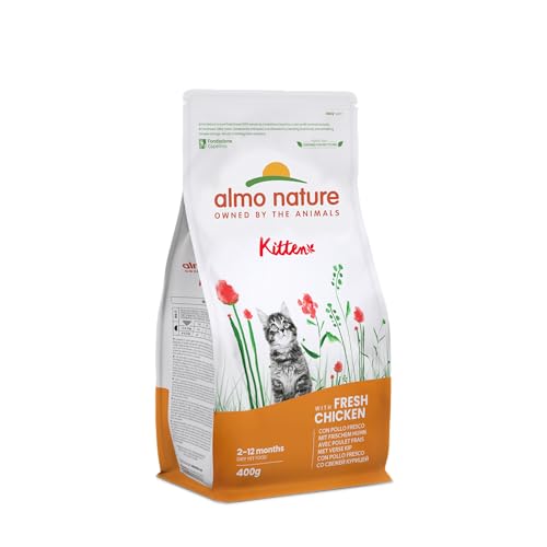 Almo Nature Kitten Trockenfutter Kätzchen mit Frisches Hähnchen Packung mit 400 g