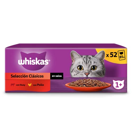 Whiskas Nassfutter in Sauce für Katzen Klassische Auswahl 13 x 4 Beutel x 85 g