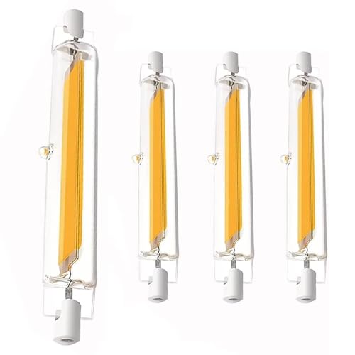 R7S LED 78mm Dimmbar 10w Ersatz für 100W Halogen Glühbirne 1000LM Warmweiß 3000K Led R7s 78mm 10W Lampen Kein Flackern Enegiesparende 360 Abstrahlwinkel für Innen Außenbeleuchtung 4er Pack