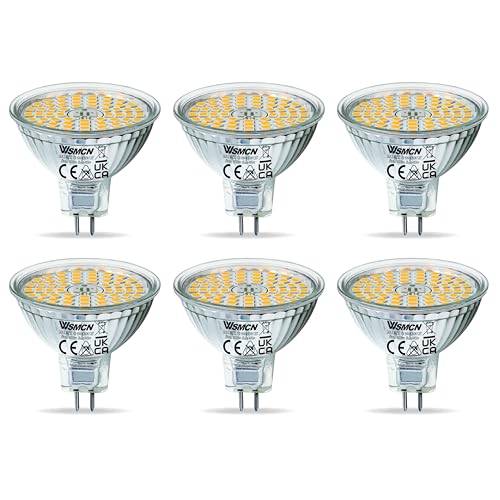 WSMCN GU5.3 MR16 LED Neutralweiß 12V Lampe 6W Ersetzt 50W Halogen Leuchtmittel 4000K 485Lm Reflektorlampe AC DC 12Volt Flimmerfrei Strahler 120 Abstrahlwinkel Spot Nicht Dimmbar Birnen 6 Stücke