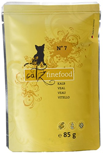 catz finefood N 7 Kalb Feinkost Katzenfutter nass verfeinert mit Aprikose Ananas 8 x 85g Beutel