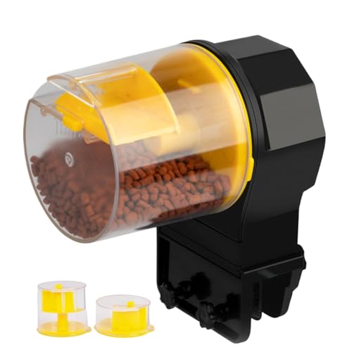 xyensy Automatischer Fischfutterautomat Futterautomat Batteriebetrieben Automatischer Fischfütterer Für Zierfische Schildkröten Kleines Aquarium Urlaub Haus Schule