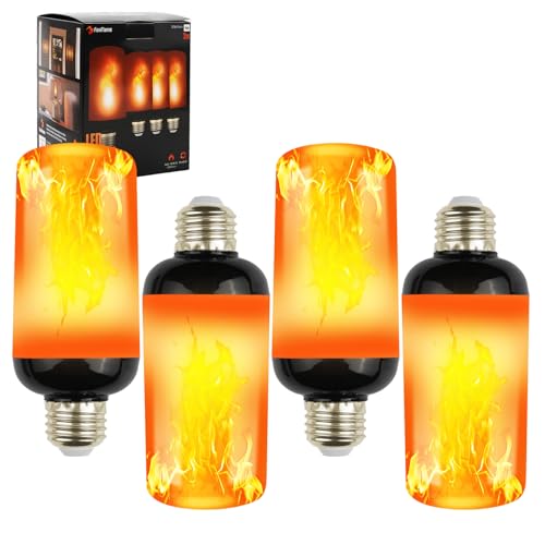 BatdTech 2 Stück E27 Flammen Glühbirne 2. Generation 4W LED Lampe Flamme Effekt Glühlampen 1800K Warmweiß LED Birne mit 4 Beleuchtungsmodi für Halloween Weihnachten Deko Haus Garten Party 4