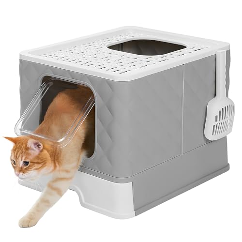 XXXL Groß Katzentoilette mit Haube Katzenklo Schaufel Haubentoilette mit Deckel