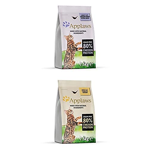 Applaws Katzentrockenfutter mit Hühnchen 1er Pack 1 x 7.5 kg Packung Complete Dry Food Adult Cat Grain Free Chicken with Extra Duck 7.5kg Pack of 1