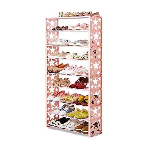 FURUIWUFENG schuhregal 9 ters Schuhkabinett-Turm-Speicher-Organizer-Schuh-Rack-Ständer mit Nicht gewebtem Stoff Halten Sie bis zu 24 Paare Schuhe schuhschrank Style B