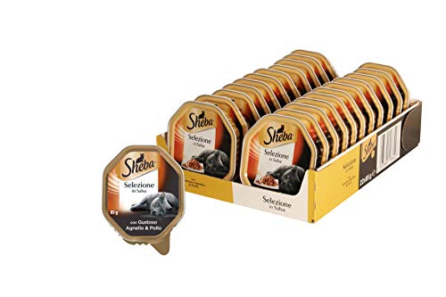 Sheba Auswahl in Sauce mit leckerem Lamm und Huhn 85 g - Katzenfutter - 22 Packungen