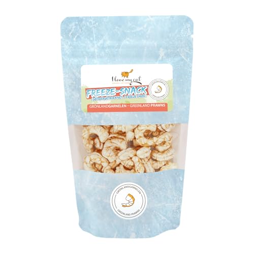 Freeze-Snack für Katzen Grönlandgarnalen Getreidefreie gefriergetrocknete Leckerlies von I Love My cat 25g. Katzenleckerlis proteinreich getreidefrei kohlenhydratarm und leicht verdaulich.