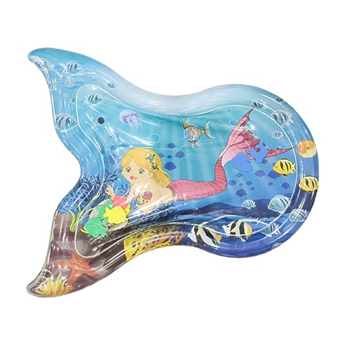 Aquatische Aktivität Pad-Fisch-Tummy-Matte aufblasbare sensorische Spielmatte Außenwasser erfassen Spielmatte Fischform -Tätschblatt für Schlafzimmer Badezimmer Freien Wohnzimmer