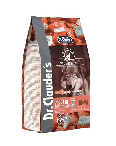 DR.CLAUDER S - Wildlife Natürliches Trockenfutter mit Omega-Fettsäuren und Mineralien für ausgewachsene Hunde. Getreidefreies Alleinfutter im Beutel ohne Konservierungsstoffe 350g Lachs