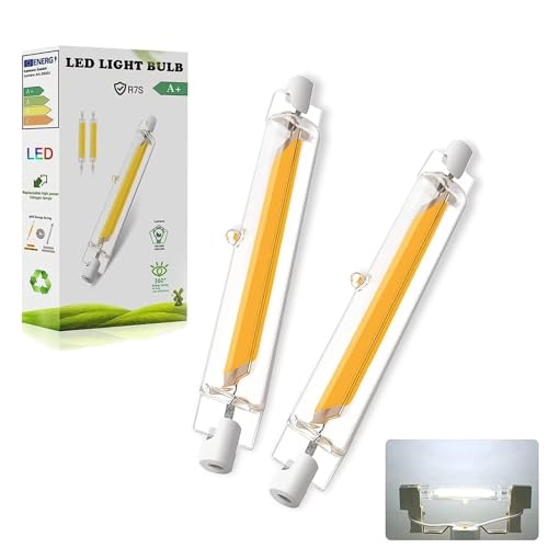 R7S LED 118mm Dimmbar Lampen 20W LED Lampen Ersatz für 200W J118mm Halogenstab R7S COB Glühbirne Kaltweiß 6000K 2000LM Kein Flackern 360 Abstrahlwinkel Stab 2PCS