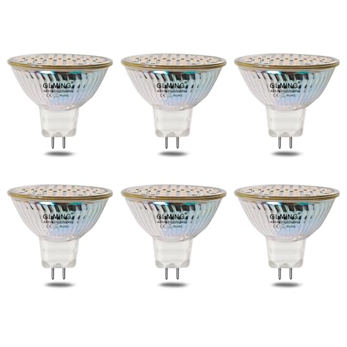 GLMING.3 48 2835SMD 3W Glasabdeckung 30W 35Wühlampen Ersatz Track Beleuchtung Scheinwerfer AC12V DC12 24V Warmweiß 3000K 6 Stück