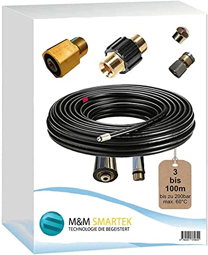 M M Smartek Rohrreinigungsschlauch 5 Teilig kompatibel inkl. EASY LOCK ab Bj. Q4 2017 Kupplung rotierende normale 50 Meter