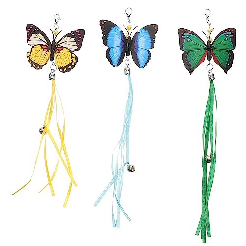Beaupretty Schmetterlings-katzenspielzeug Ersatzteile 3er-Pack Leicht Und Flexibel Für Katzen Zum Necken