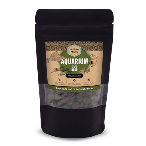 Nutramare Aquadrop360 250ml Futtertabletten Aquarium-Hauptfutter für Bodenfische und Krebse Spirulina Formstabil
