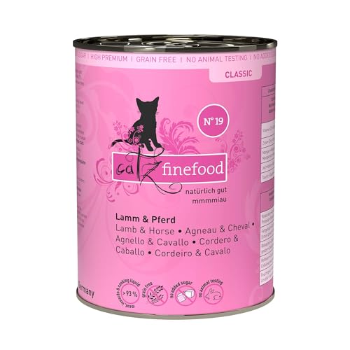 catz finefood N 19 Lamm Pferd Feinkost Katzenfutter nass verfeinert mit Zucchini Tomate 6 x 400g Dosen