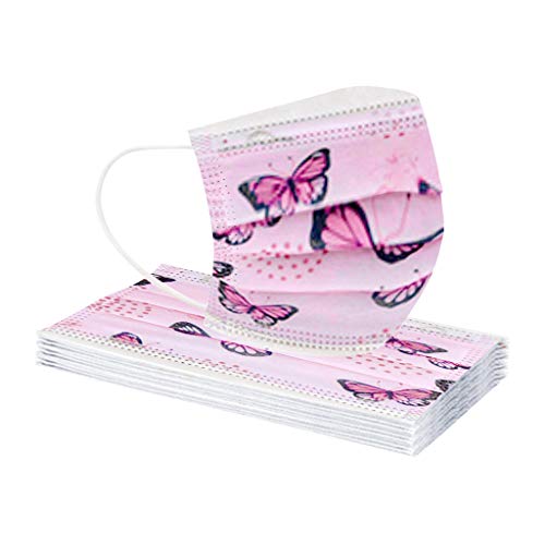 XiaoCheyh Erwachsene Multifunktionstuch 3 lagig Schmetterlings Bedruckte Einmal Weiche Staubdicht Atmungsaktive Vlies Bandana