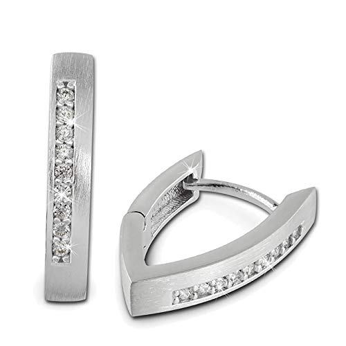 SilberDream Ohrringe für Damen 925 Silber Creolen Zirkonia weiß SDO379W Silber Creole