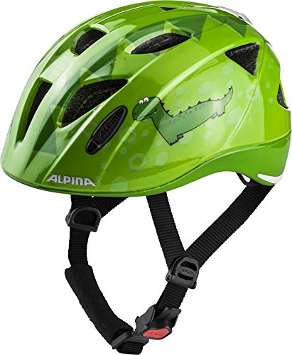 ALPINA XIMO FLASH   Beleuchteter Reflektierender Leichter Anpassbarer LED green dino gloss 47 51 cm
